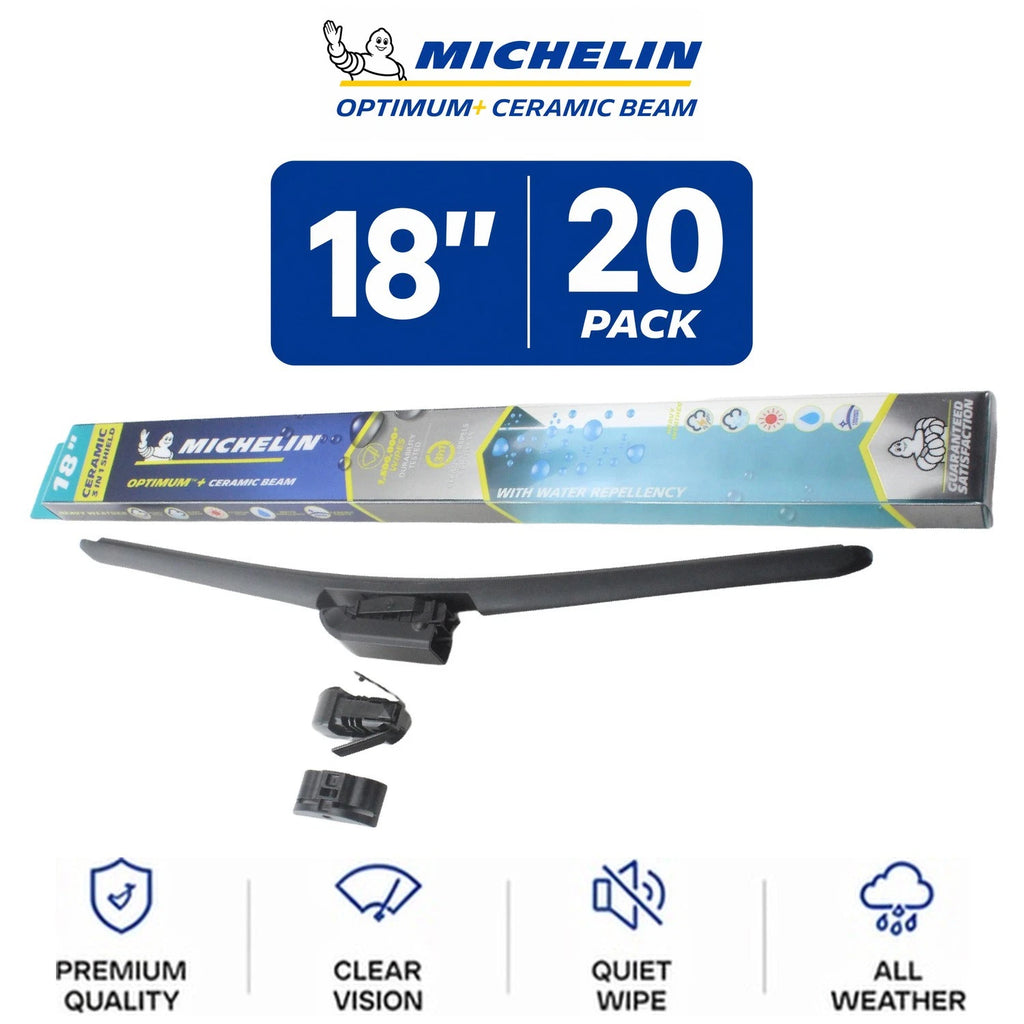 Set of 2 Michelin Optimum+ 18" Ceramic Beam Wiper Blades for All Vehicles