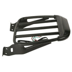 Black Two-Up Detachable Luggage Rack with LED Light for Harley Softail (1984-2005)