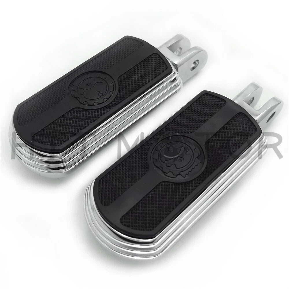 Chrome Skull Rubber Footpeg for Harley FXBB FXBR FXBRS FXLR (2018–Later)