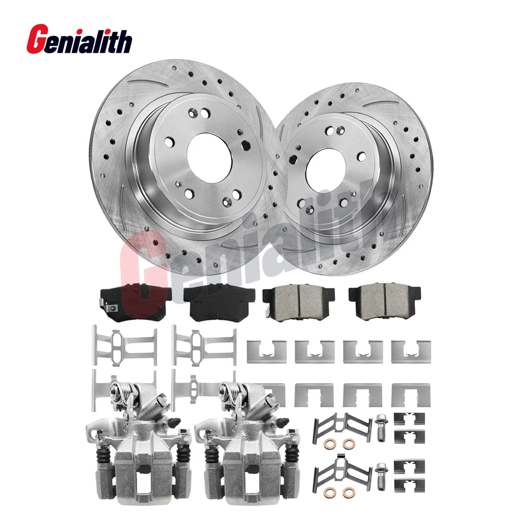 Rear Drilled Slotted Brake Rotors Calipers for Honda Civic (2015)