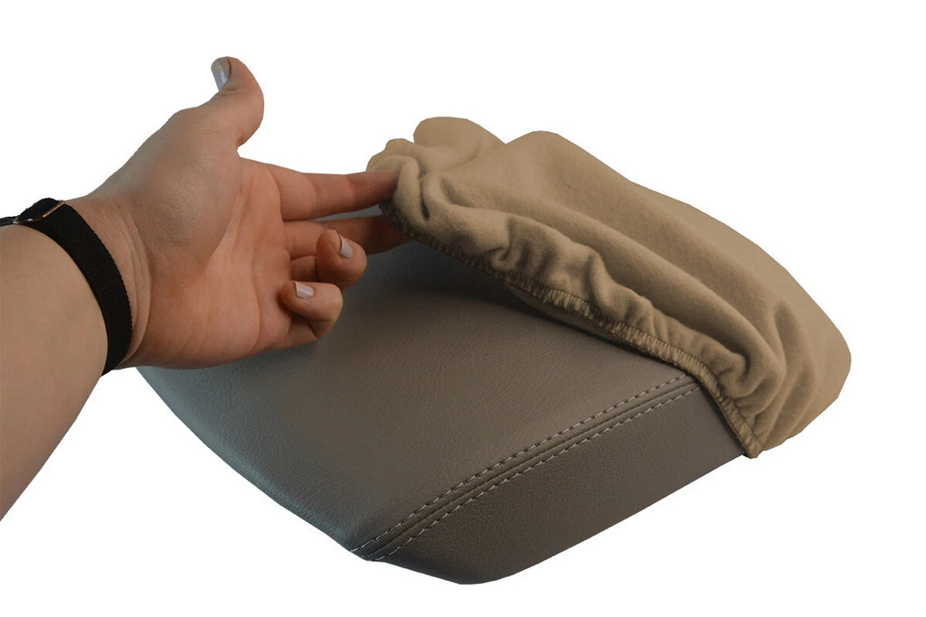 Fleece Console Lid Armrest Cover for Honda Pilot (2009–2015) Beige
