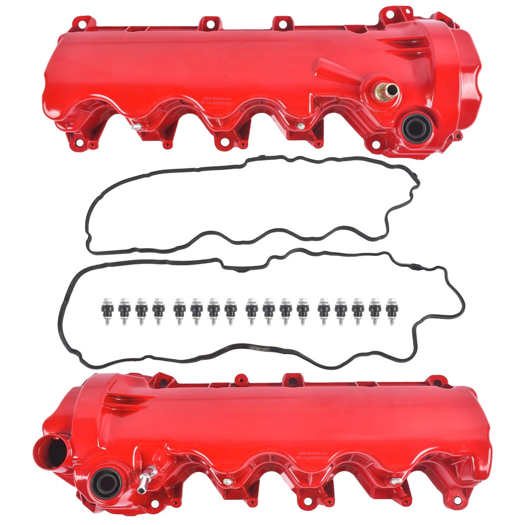 Pair Valve Cover Set Red for Ford F-150 (2004–2010), Lincoln Navigator (2005–2014)