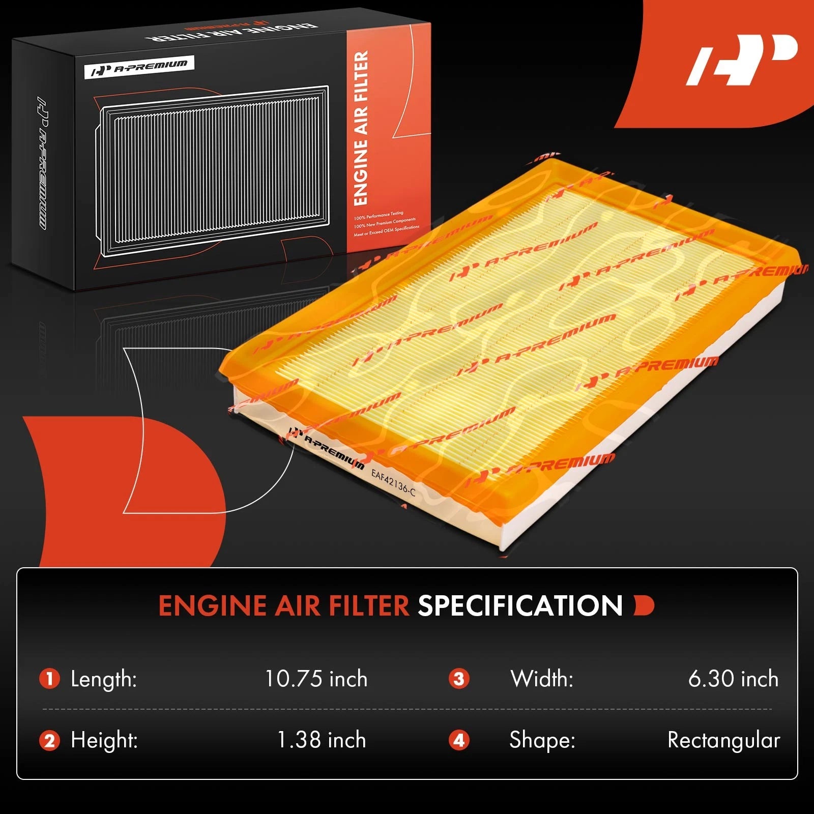 Engine Air Filter for Nissan Maxima 1985–1988, 200SX, Stanza, Subaru GL