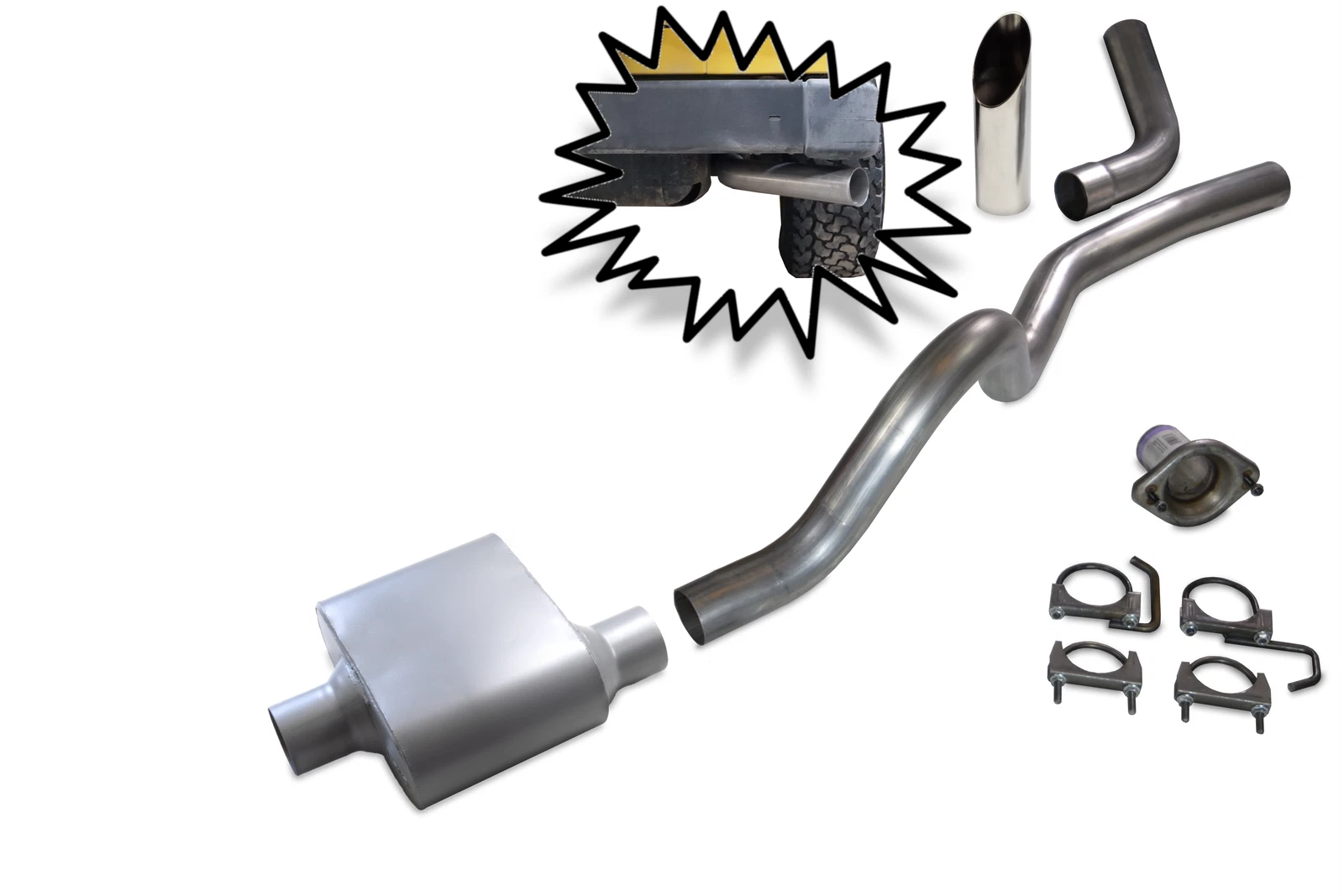 2.5" Aluminized Exhaust Kit for Jeep Wrangler TJ (1997–2000)