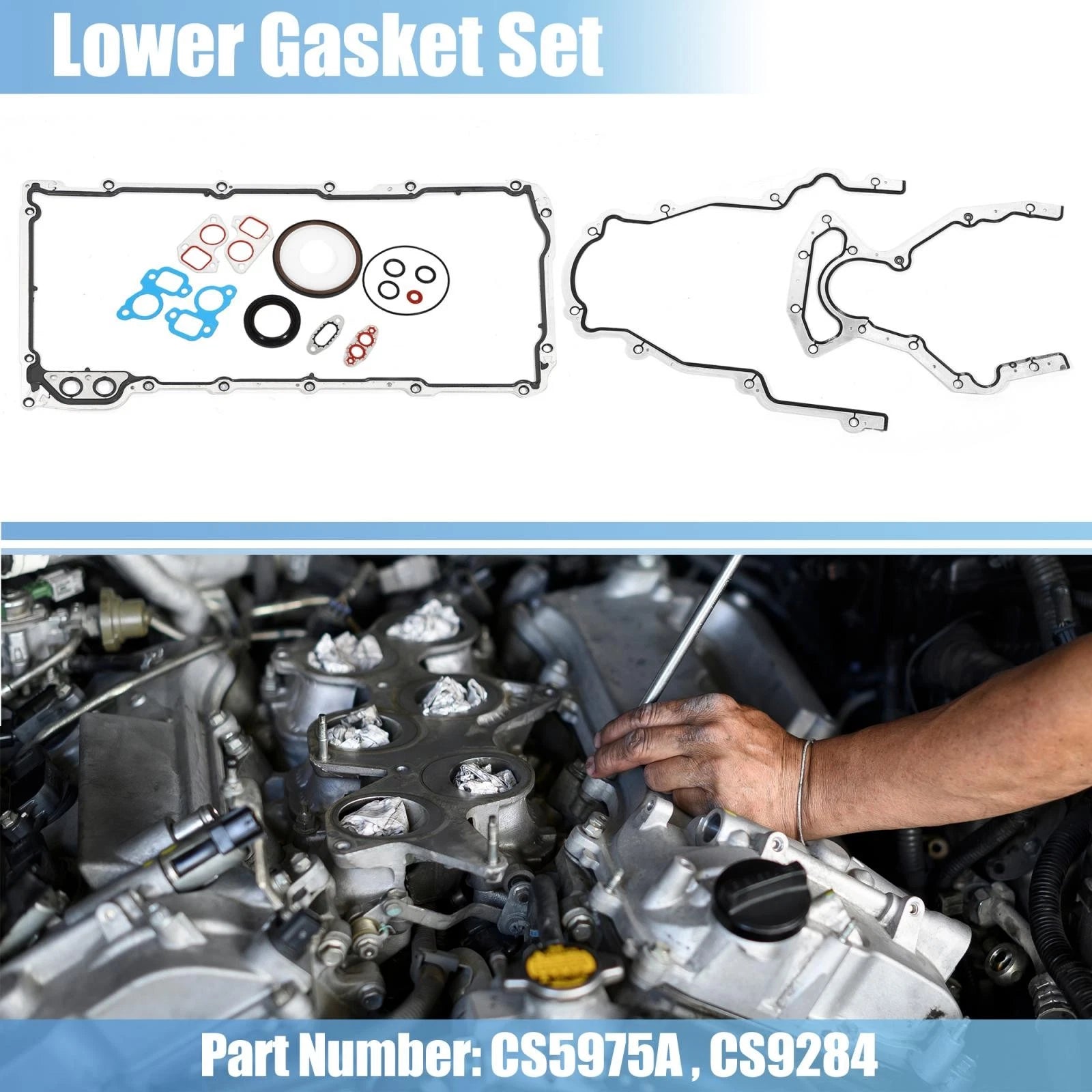 CS5975A Engine Lower Gasket Set for Chevy 4.8L 5.3L 5.7L 6.0L 6.2 (2000–2023)