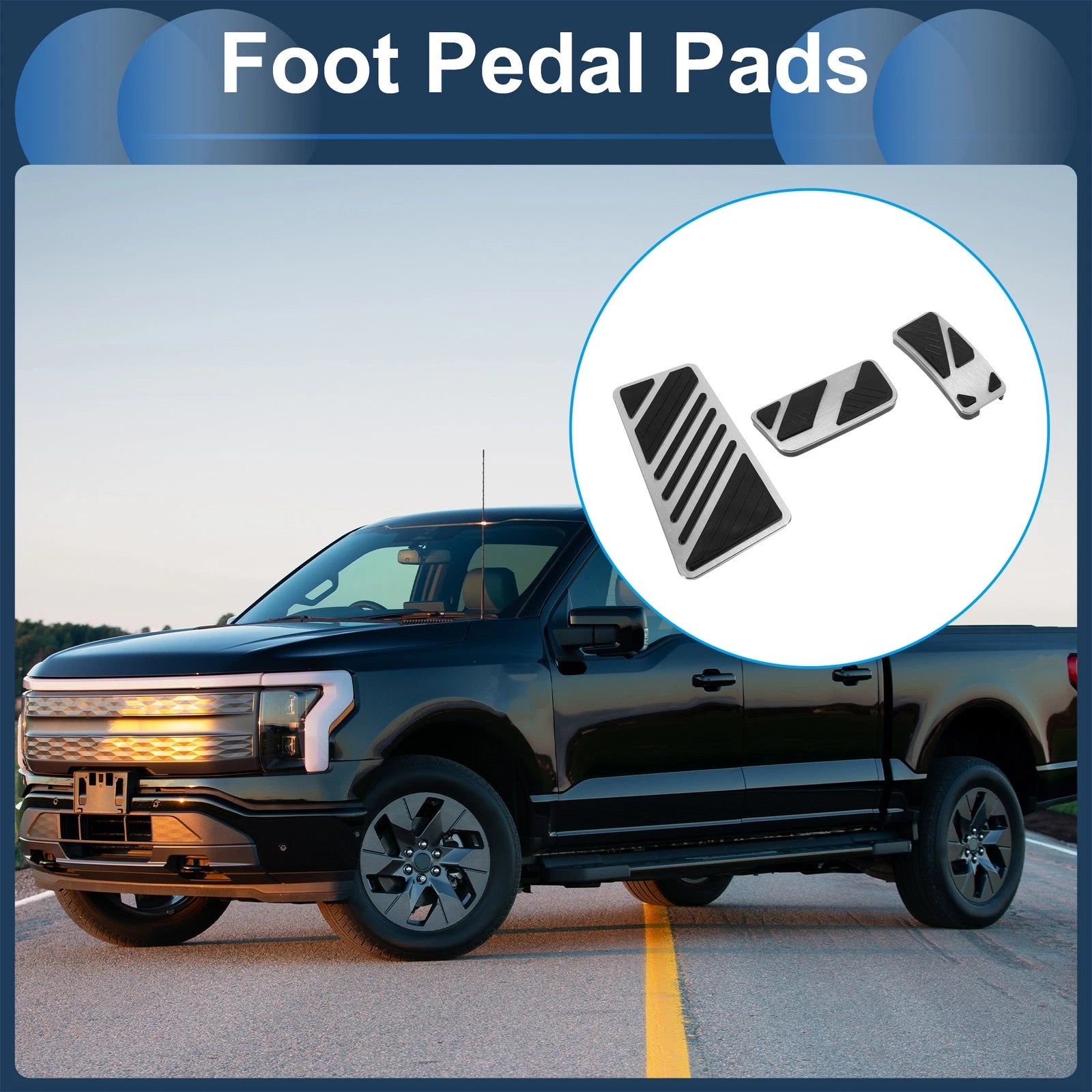3 Pcs Automatic Foot Accelerator Pedal Covers for Ford Ranger 