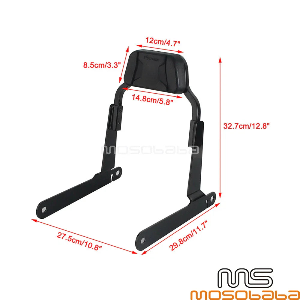 Passenger Backrest Sissy Bar w/ Pad for Harley Dyna Low Rider (2006-2017)