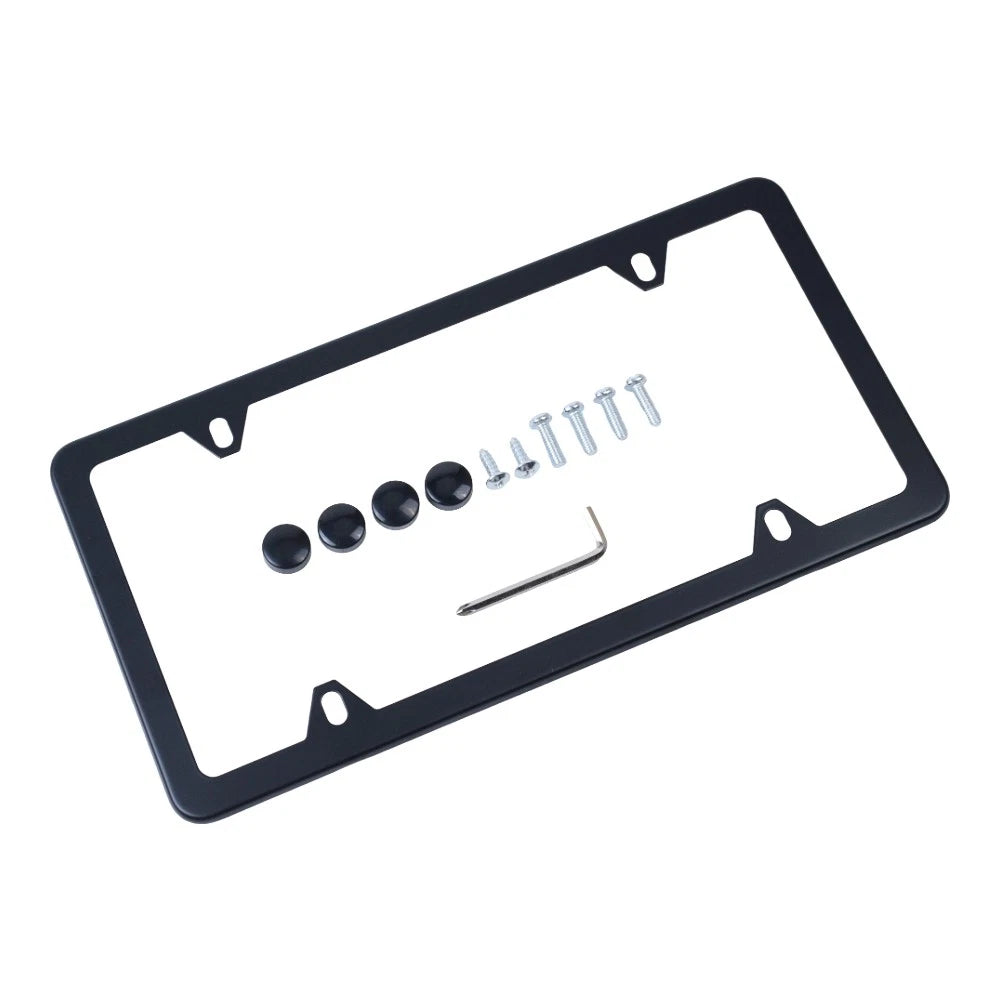 License Plate Frame Stainless Steel Black Slimline for BMW 82120010399