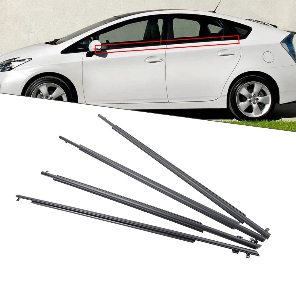 Set of 4 Weatherstrip Door Belt Moulding for Toyota Prius (2010–2015)