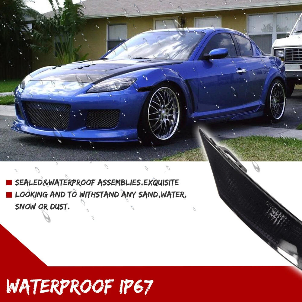Smoke Lens Front Bumper Side Marker Reflectors for Mazda RX-8 (2004–2008)