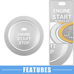 Engine Ignition Button Decal for Hyundai Sonata (2011-2014) Aluminum Silver Tone