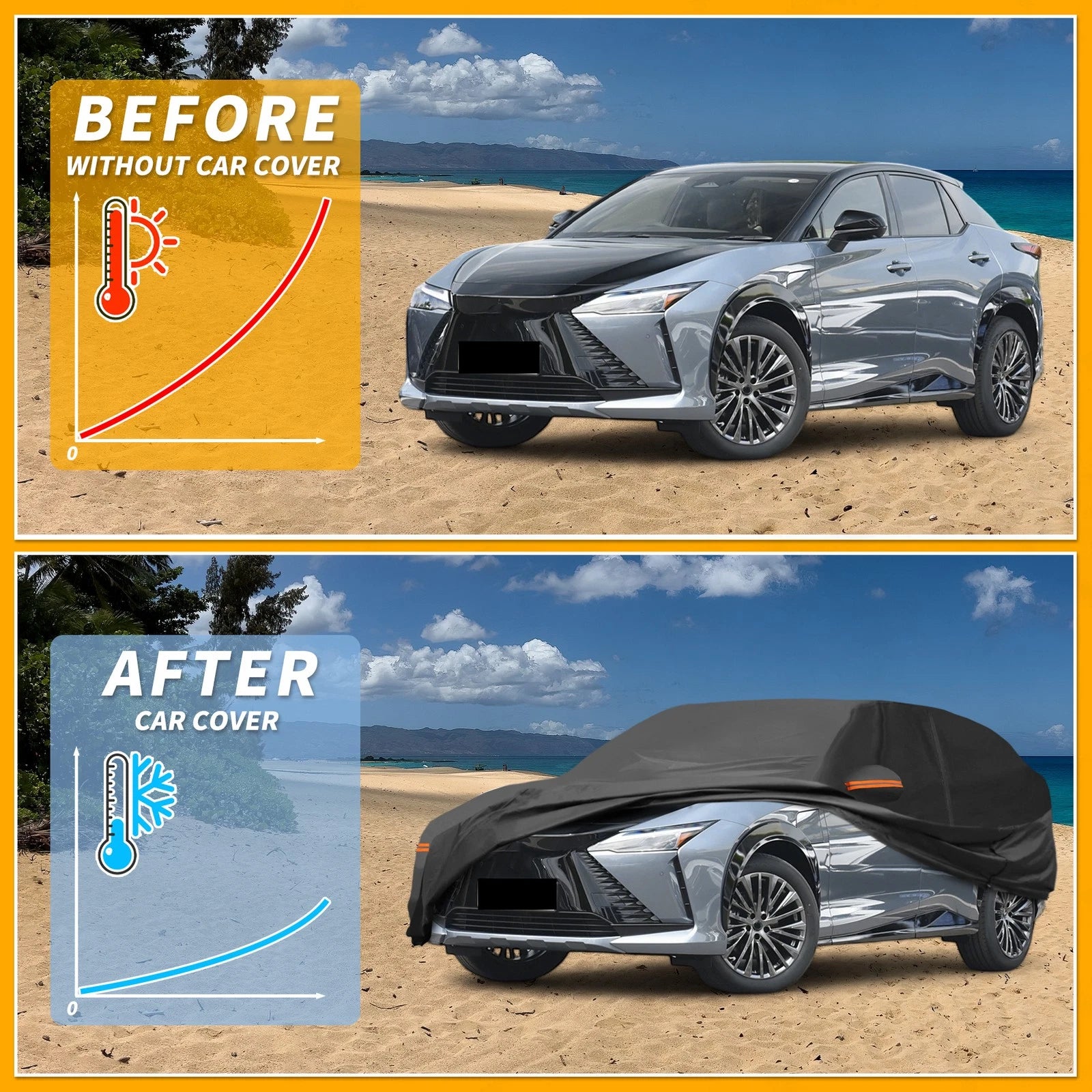 Waterproof All Weather Car Cover for Lexus RZ (2023–2023) 190T-PU Zipper