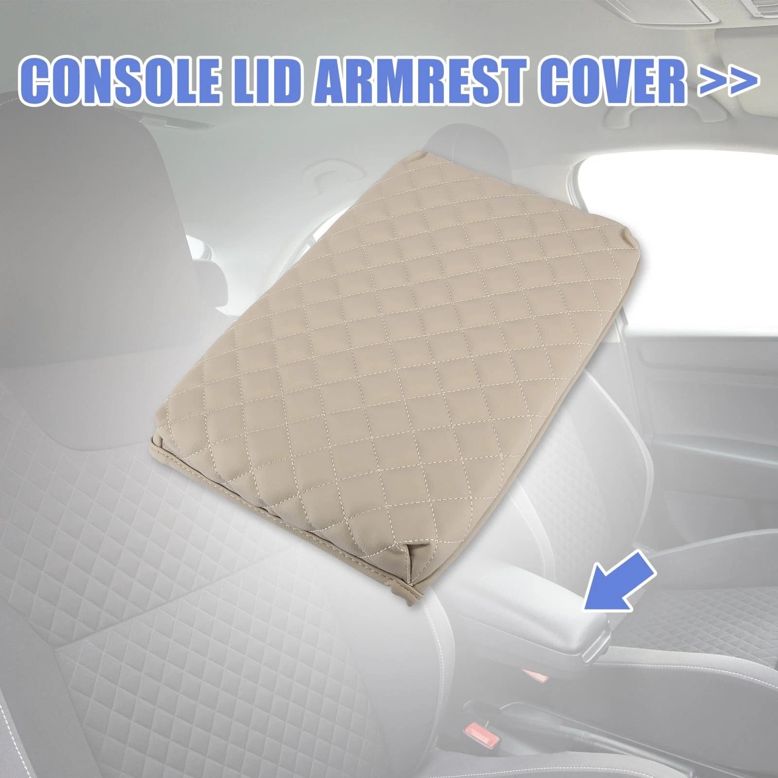 Center Console Lid Armrest Cover for Ford F-150 (2009–2014) Beige