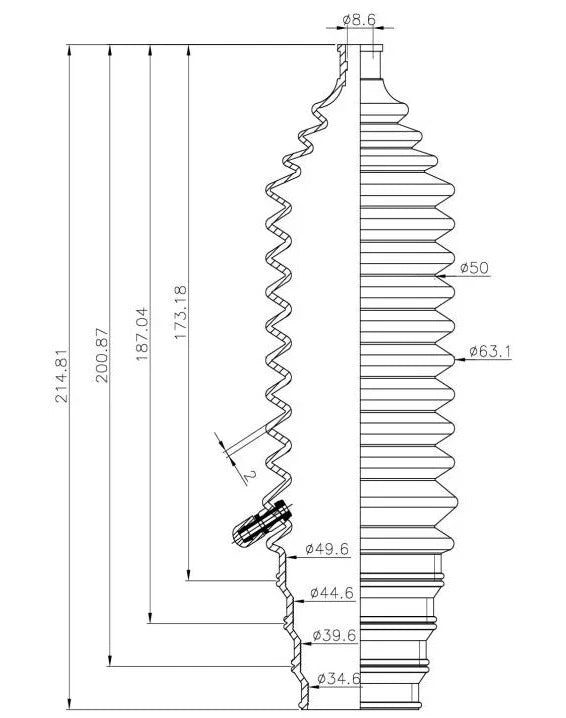 Power Steering Rack End Boots Universal Rubber 2 x