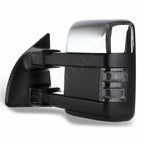 Set of 2 Chrome Tow Power Heated Smoke Signal Side Mirrors for F250-F550