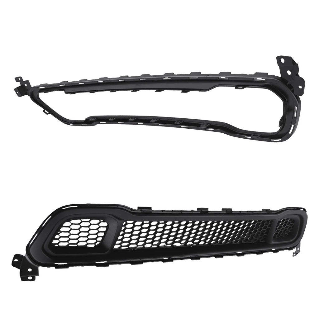 2X Front Lower Bumper Cover Grille w/Trim for Jeep Cherokee (2014–2018)