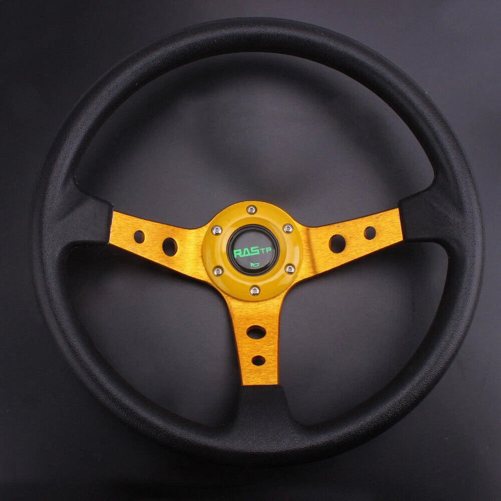 350mm Deep Dish Racing Steering Wheel for Universal Vehicles (14-inch)