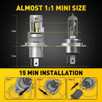AUXITO H4/9003/HB2 LED Headlight Bulbs 6000K 6000LM for