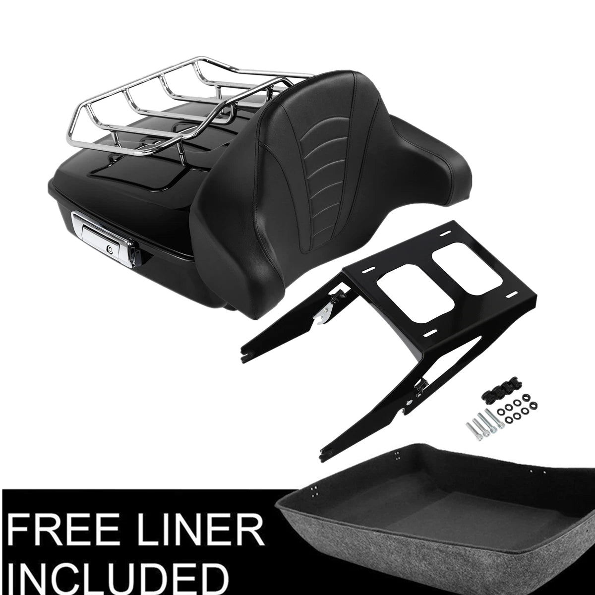 Chopped Trunk Mount Rack Backrest Pad for Harley Sport Glide FLSB (2018–2023)