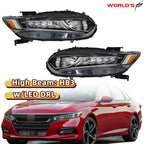 Set of 2 Halogen Headlights with LED DRL for Honda Accord (2018–2020)