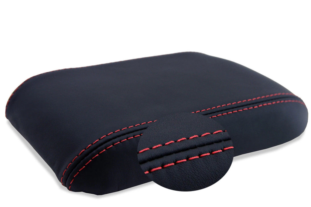 Leather Synthetic Console Armrest Cover for Honda Prelude (1997–2001) Red Stitch