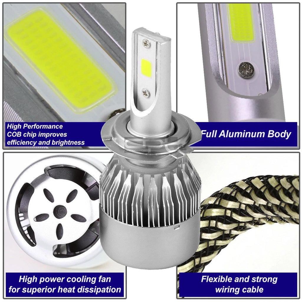 H7 LED Headlight Bulbs Kit 6000K with Cooling Fan for