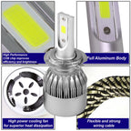 H7 LED Headlight Bulbs Kit 6000K with Cooling Fan for