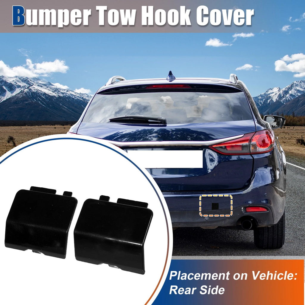 Pair Rear Tow Hook Cover for Mazda 6 (2014–2023) No.GJR950EK151/GJR950EL151 Black