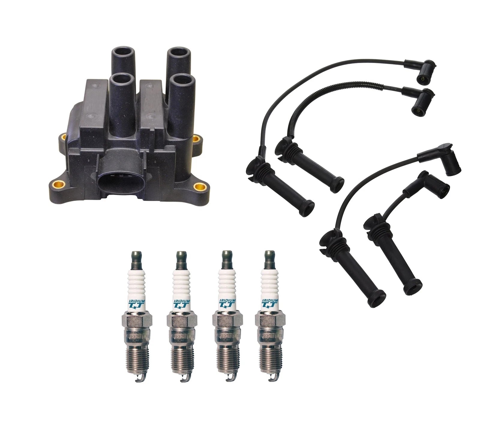 Set of 4 Denso Ignition Coils & Iridium TT Spark Plugs for Mazda 6 (2003–2008)