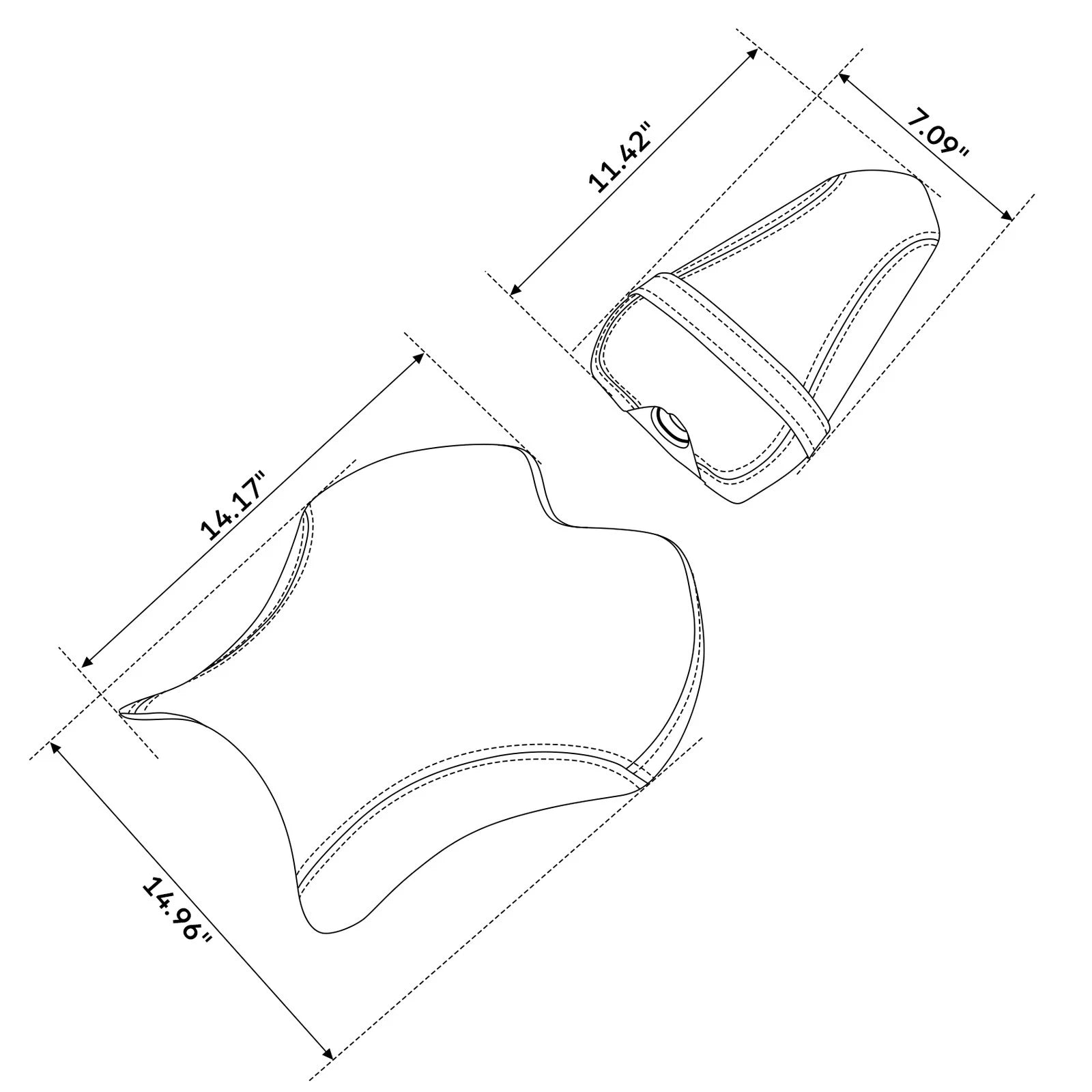 Rider Driver & Passenger Seats for Yamaha YZF R6 (2017–2022) Black Blue
