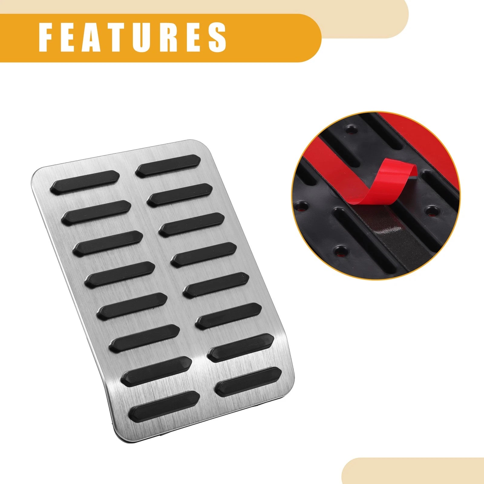 Foot Rest Pedal Cover for Ford F-150 (2015–2023) Silver Tone