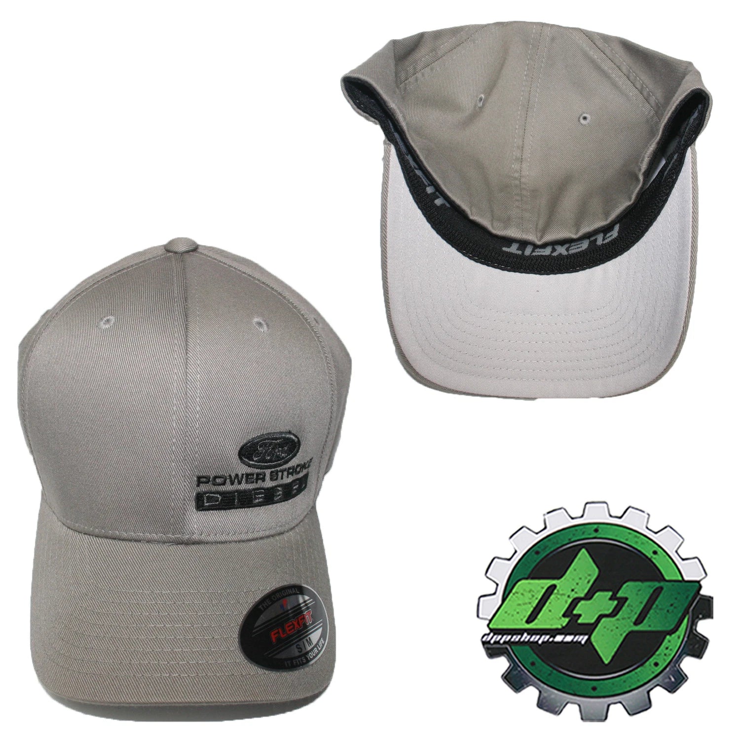 Flexfit Hat for Ford Powerstroke Truck Diesel (L/XL, Charcoal Gray)