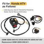 Handlebar Switch & Starter Relay Key Switch Kit for Honda TRX350 Rancher (2006)