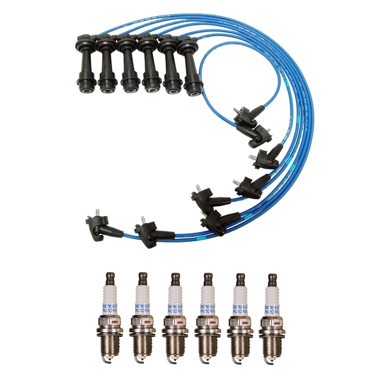 NGK 5mm Wire Set & Denso Platinum Spark Plug Kit for Lexus SC300 (1992–2000)