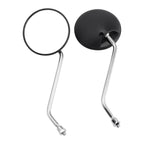 Pair Round Black Mirrors for Piaggio Vespa Scooter (Universal Fit)