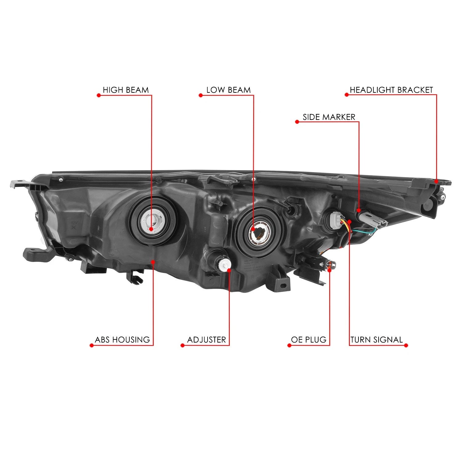 Chrome Housing Amber Corner Headlamp for Toyota Highlander (2014–2016)