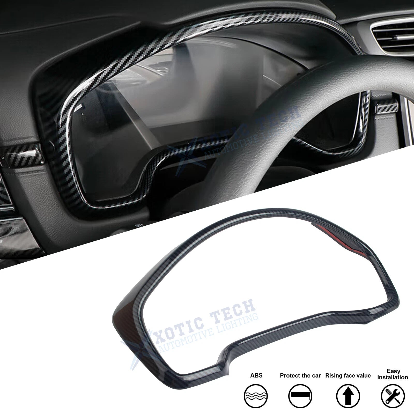 Carbon Fiber Black Dashboard Instrument Panel Cover for Honda CR-V (2017–2022)