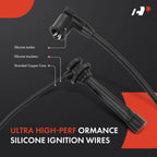 Set of 1 Ignition Coil & 4 Spark Plugs & Wires for Kia
