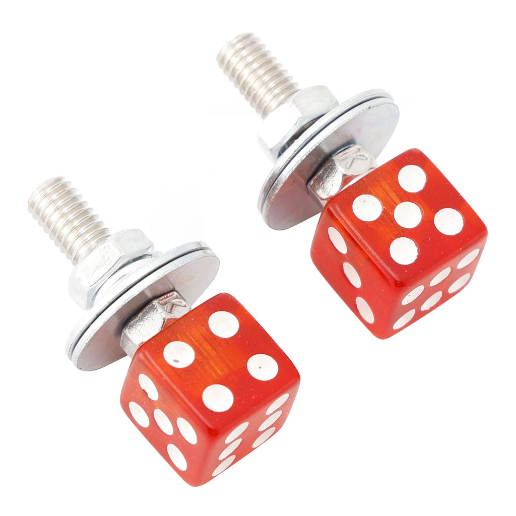 2X Custom Red Plastic License Plate Bolt Screws for Motorcycle Chopper Bobber