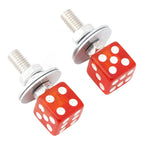 2X Custom Red Plastic License Plate Bolt Screws for Motorcycle Chopper Bobber