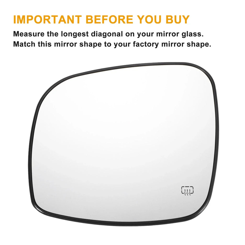 Left Side Heated White Mirror Glass for Chrysler Dodge Ram