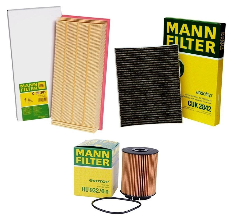 Mann Oil Air Carbon Cabin Filter Service Kit for Porsche VW Audi