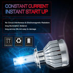 Ice Blue H7 8000K 6000LM LED Headlight Bulbs for High/Low Beam (-)