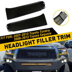 2X Headlight Molding Trim Lower Filler for Toyota Tundra (2007–2013) Sequoia (2008–2012)