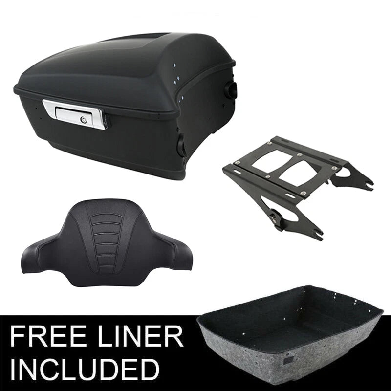 Matte Black Trunk Backrest Pad for Harley Touring (2014–2026)