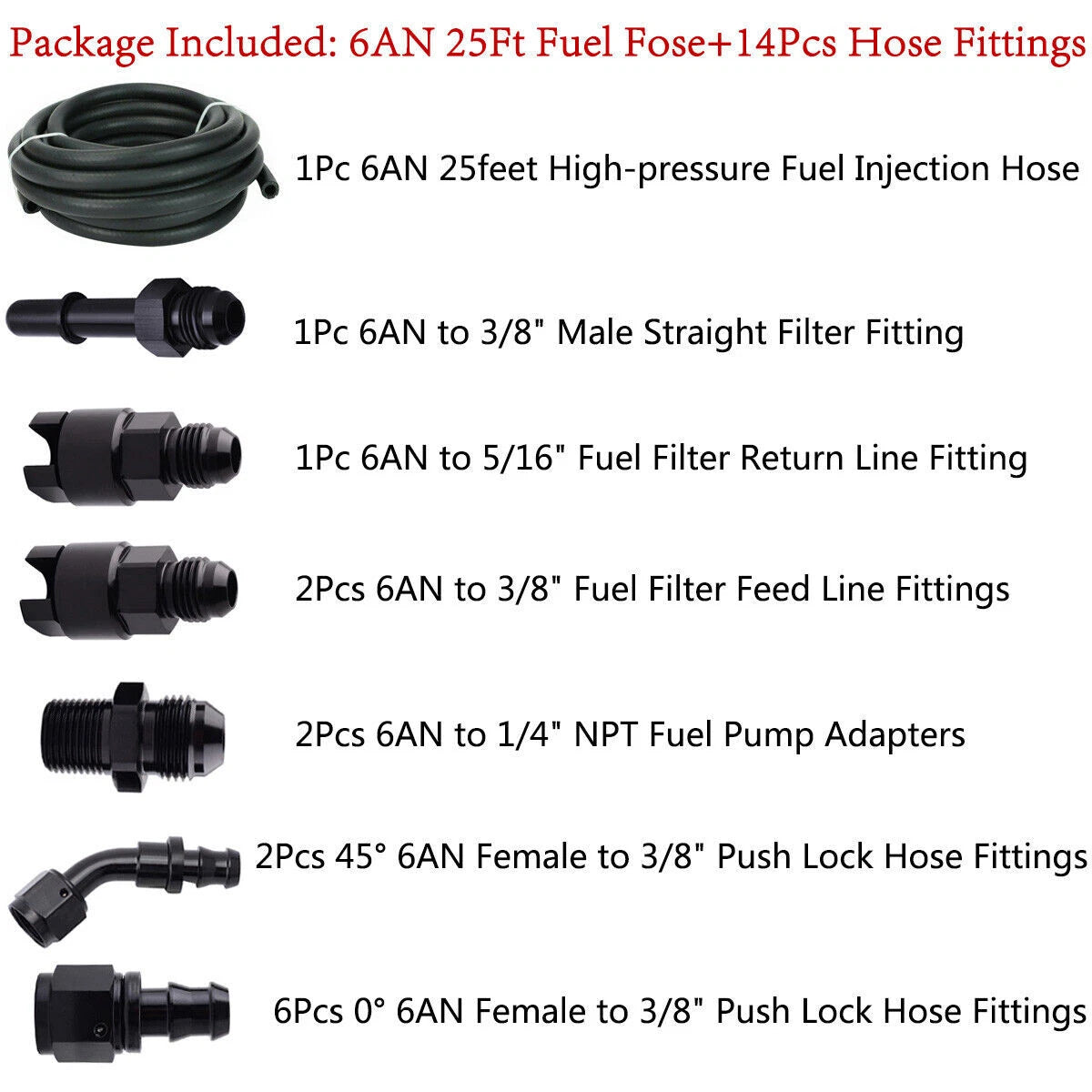 3/8 in LS Swap Fuel Injection Line Kit for Ford Mustang (2005–2009)