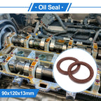 Set of 2 Oil Seal Rotary Shaft Seal FKM Rubber 90x120x13mm
