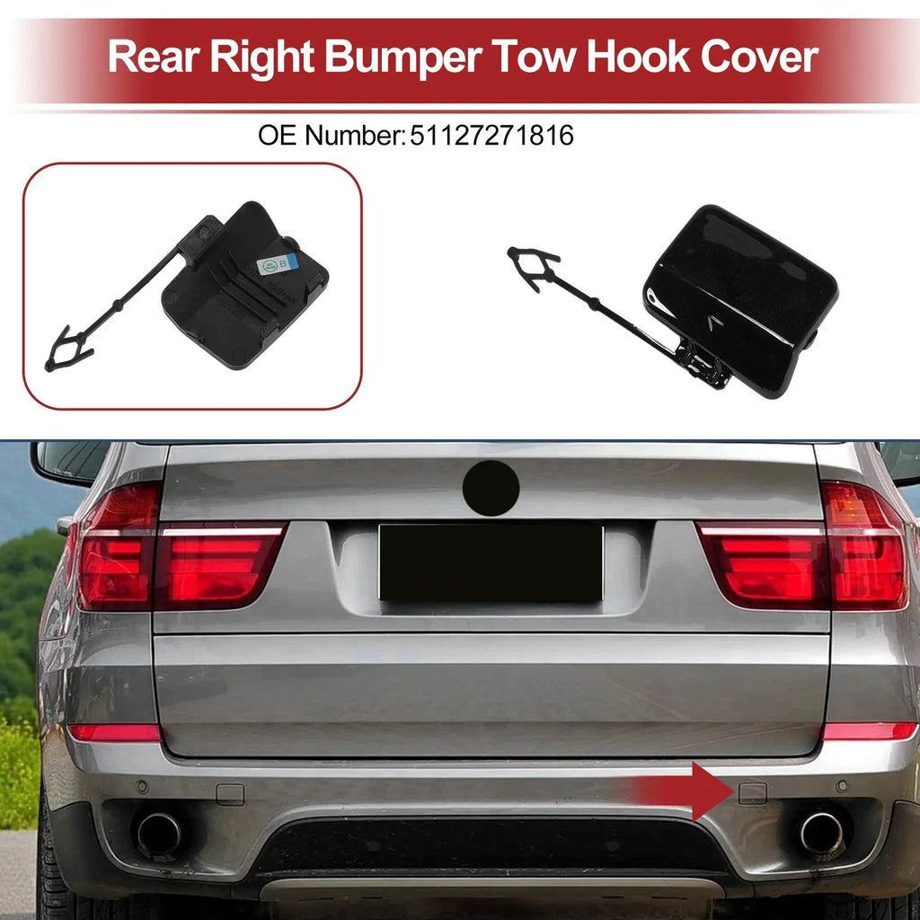 Tow Hook Cover Cap for BMW X5 E70 (2011-2013) Black