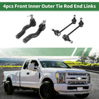 Set of 4 Front Suspension Kit Outer Tie Rod End Sway Bar Link for Lincoln Zephyr (2006–2006)