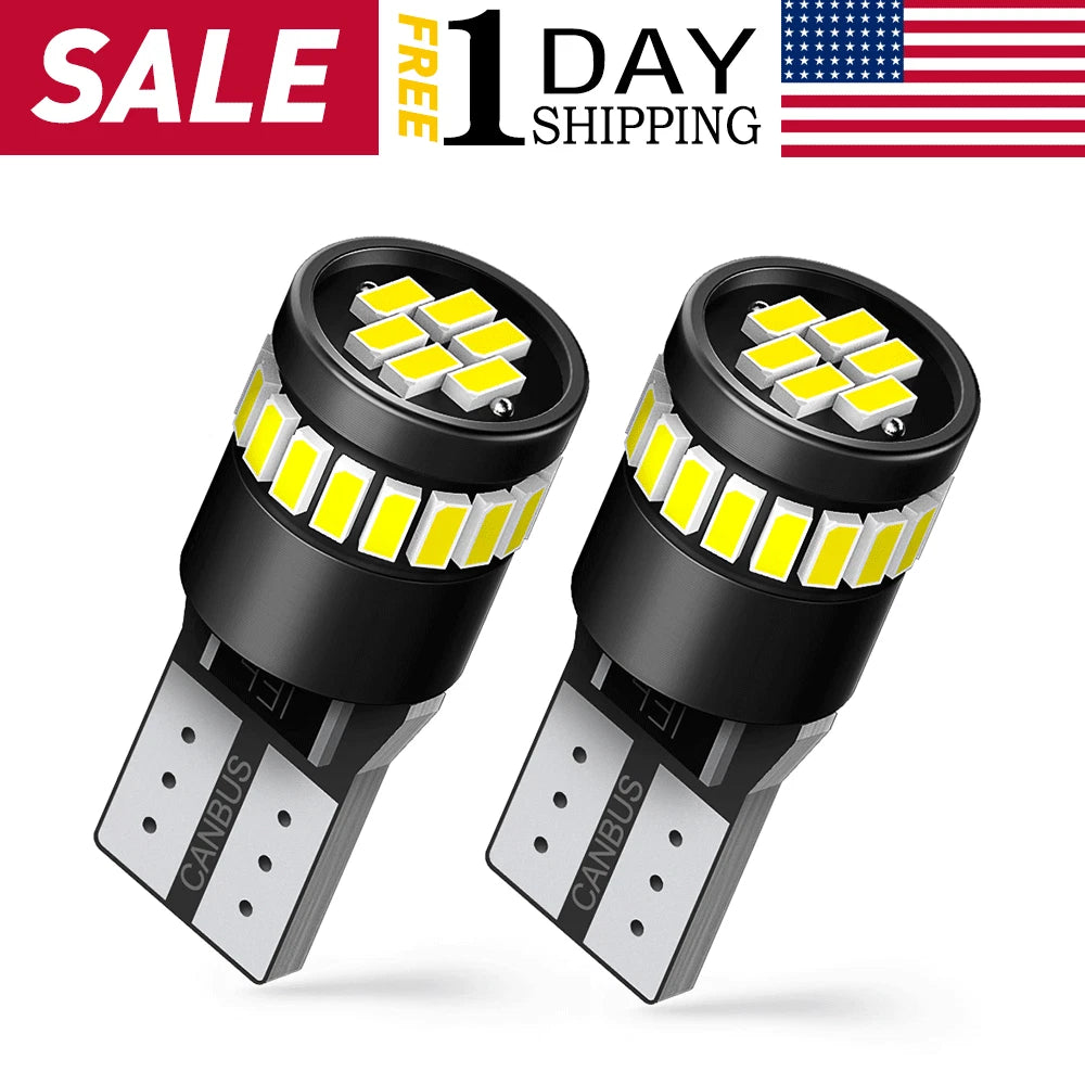 2X 6000K LED T10 Bulbs for Interior Map Dome Trunk License Plate Lights